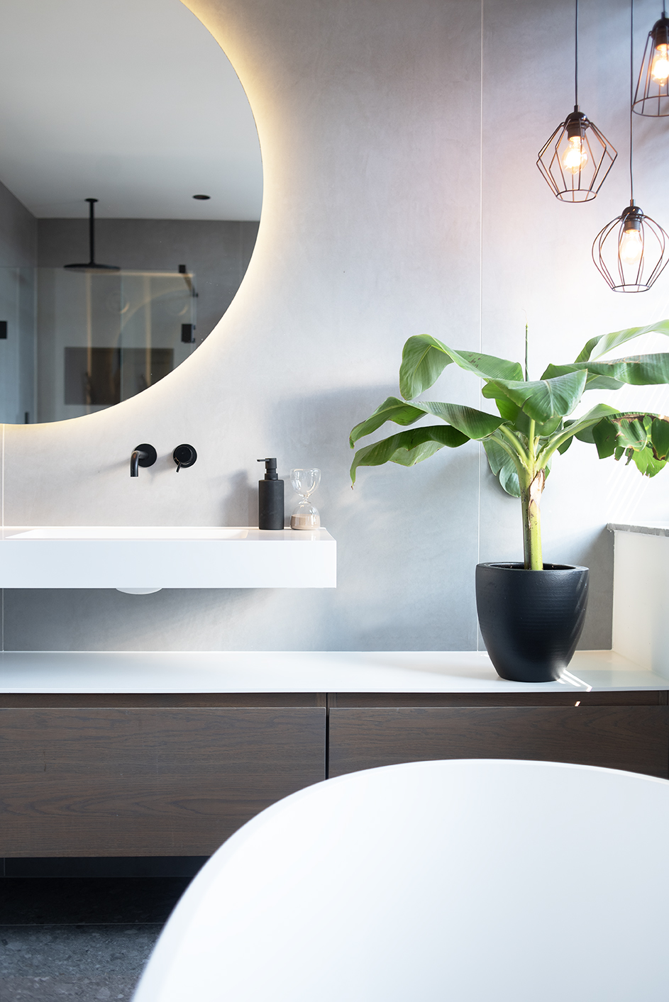 Badkamer met wandtegels